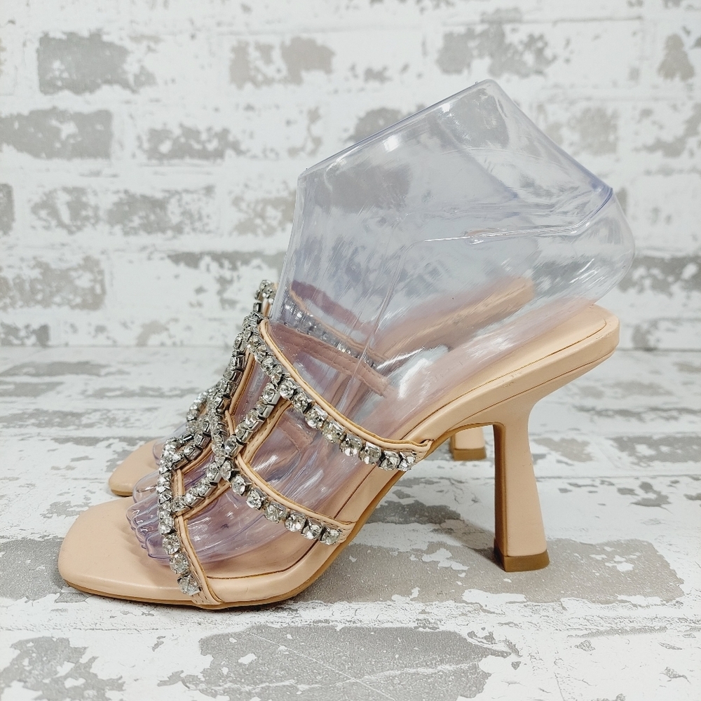 New Open Edit Daphne Crystals Diamons Nude Sandal X180